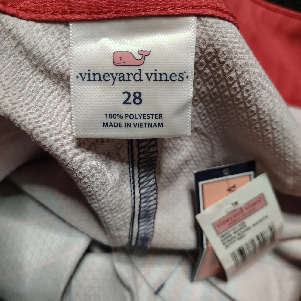 Vineyard Vines Striped Jetty Red Blue Performance Swim Shorts Men's 28 New